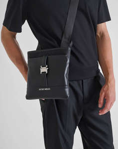 ANTONY MORATO MMAB00447FA600302 MIN OF 3 MESEENGER IN NYLON AND FAUX LEATHER.3D LOGO METAL RIVET.DOUBLE POCKETS WITH ZIP AND MAGNET CLOSURE Мъжка чанта
