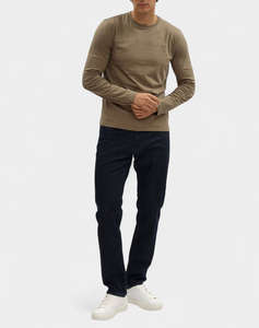 TRUSSARDI T-SHIRT SLIM FIT A MANICHE LUNGHE IN JERSEY STRETCH CON RICAMO