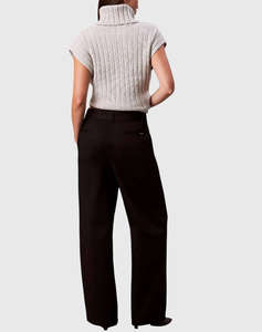CALVIN KLEIN Cotton Twill Belted Trouser
