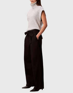 CALVIN KLEIN Cotton Twill Belted Trouser