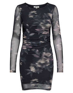 ONLY ONLKAYA LIFE LS RUCHING MESH DRESS WVN