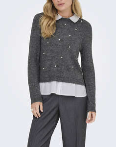 ONLY ONLDOLLY LS WOVEN MIX PEARL PULL CC KNT