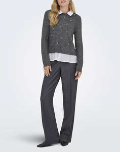 ONLY ONLDOLLY LS WOVEN MIX PEARL PULL CC KNT