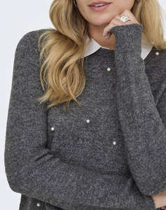 ONLY ONLDOLLY LS WOVEN MIX PEARL PULL CC KNT