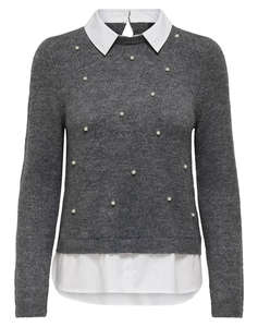 ONLY ONLDOLLY LS WOVEN MIX PEARL PULL CC KNT