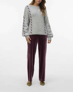 VERO MODA VMILINA LS O-NECK HANDSTITCH PULLOVER