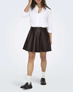 ONLY ONLUNA FAUX LEATHER FLARED SKIRT OTW