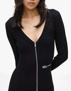 KARL LAGERFELD JEANS KLJ ZIP MIDI KNIT DRESS