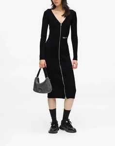 KARL LAGERFELD JEANS KLJ ZIP MIDI KNIT DRESS