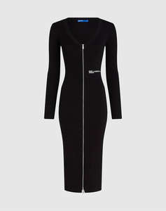 KARL LAGERFELD JEANS KLJ ZIP MIDI KNIT DRESS