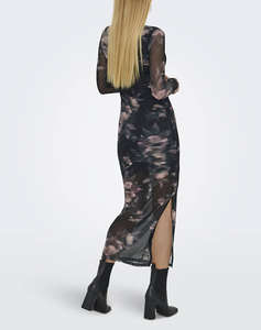 ONLY ONLKAYA LIFE LS MIDI MESH DRESS WVN
