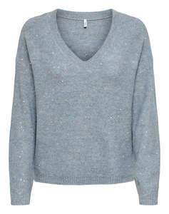 ONLY ONLARIZONA LS SEQUINS V-NECK PUL KNT