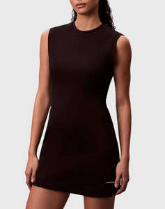 CALVIN KLEIN JEANS SL SCUBA SEAM DETAIL MINI DRESS