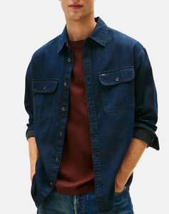TOMMY JEANS LS RELAXED DENIM SHIRT BL BK
