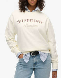 SUPERDRY D2 OVIN PREMIUM DESIGN LOOSE CREW WOMENS SWEATSHIRT
