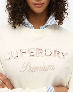 SUPERDRY D2 OVIN PREMIUM DESIGN LOOSE CREW WOMENS SWEATSHIRT
