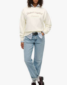SUPERDRY D2 OVIN PREMIUM DESIGN LOOSE CREW WOMENS SWEATSHIRT