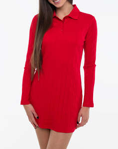 CALVIN KLEIN AOP JACQUARD LS POLO DRESS
