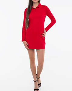 CALVIN KLEIN AOP JACQUARD LS POLO DRESS