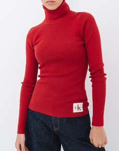 CALVIN KLEIN WOVEN LABEL ROLL NECK