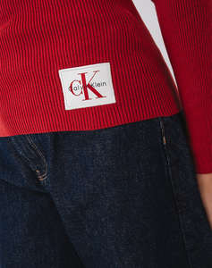 CALVIN KLEIN WOVEN LABEL ROLL NECK