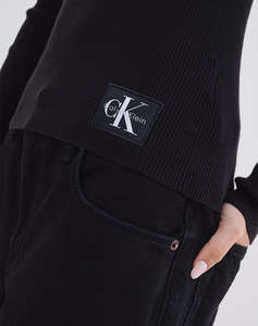 CALVIN KLEIN WOVEN LABEL ROLL NECK