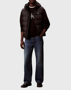 CALVIN KLEIN JEANS NYLON ZIP OFF HOOD DOWN PUFFER