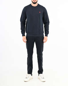 US POLO ASSN MAX 000390 EH33 BASIC FLEECE ROUND NECK МЪЖКИ СУИТШЪРТ