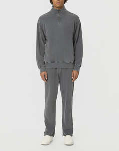 DIRTY LAUNDRY DROPPED SHOULDER HALF-ZIP CREWNECK