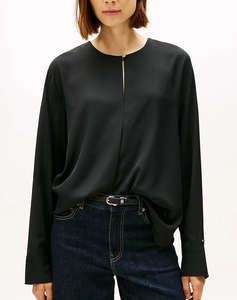 TOMMY HILFIGER SOFT VIS LS RELAXED BLOUSE