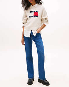 TOMMY JEANS TJW MELANGE FLAG SWEATER RIB EXT