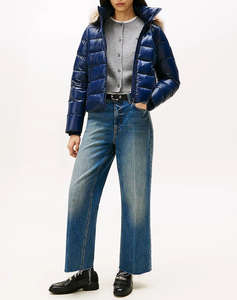 TOMMY HILFIGER GLOSS HW DOWN SLIM JACKET W FUR