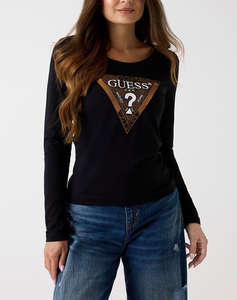 GUESS LS CN LEO TRIANGLE TEE ДАМСКА БЛУЗА