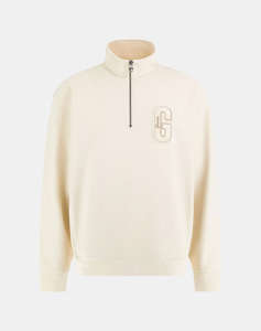 GUESS HARRIS TWILL ZIP MOCK NECK MENS SWEATSHIRT