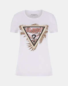 GUESS CN SS TRIANGLE PALM PRINT ДАМСКА БЛУЗА