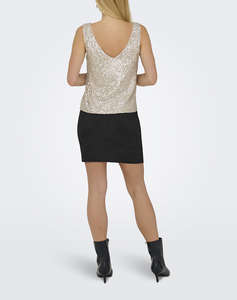 ONLY ONLANA S/L V-NECK SEQUINS TOP JRS