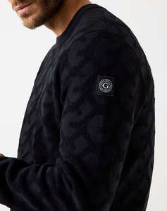 GUESS JOHN CN G CHAIN AO STITCH SWTR KNITTED MENS