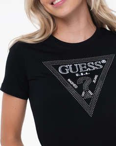 GUESS SS CN KRYSTAL TRIANGLE TEE ДАМСКА БЛУЗА