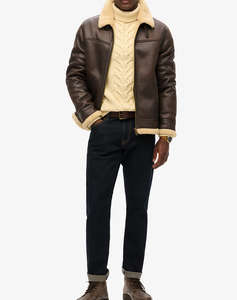 SUPERDRY D2 OVIN FAUX SHEARLING AVIATOR JACKET МЪЖКО ЯКЕ