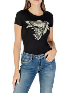 GUESS CN SS TRIANGLE PALM PRINT ДАМСКА БЛУЗА