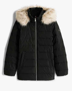 TOMMY HILFIGER MW DOWN SLIM JACKET WITH FUR
