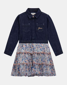 GUESS MIXED FABRICS ADJ. LS DRESS DRESS CHILD GIRL