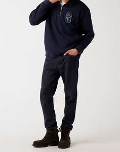 GUESS HARRIS TWILL ZIP MOCK NECK MENS SWEATSHIRT