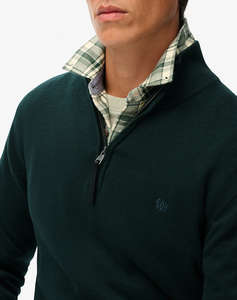 SUPERDRY D1 STUD ESSENTIALS COTTON HALF ZIP Мъжки плетен пуловер