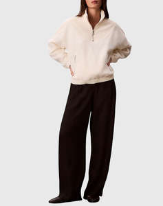 CALVIN KLEIN 1/4 ZIP MIXED MEDIA POLAR FLEECE