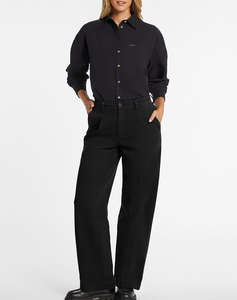 GUESS JEANS GJ WIDE LEG TROUSER - ECO ORG CO CLASSIC RG TWILL340 ДАМСКИ ПАНТАЛОНИ