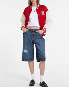 GUESS JEANS GJ VARSITY WITH EMBROIDERY ДАМСКО ЯКЕ