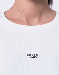 GUESS JEANS GJ LS CN EMBRO SLIM TOP ДАМСКА БЛУЗА