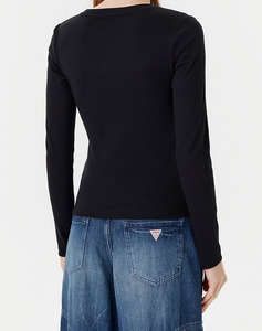 GUESS JEANS GJ LS CN EMBRO SLIM TOP ДАМСКА БЛУЗА