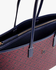 TOMMY HILFIGER TH MONOPLAY LEATHER TOTE